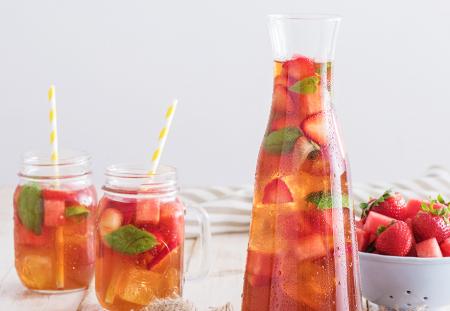 glacé à la fraise, au basilic et au citron